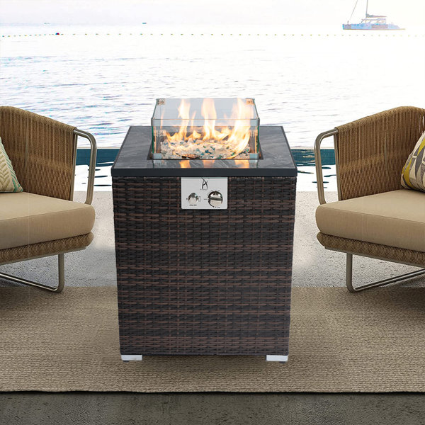 Ebern Designs Hinesh 29'' H x 24'' W Propane Outdoor Fire Pit Table